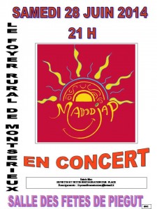 Mandjap sera en concert à Piegut le 28 juin 2014